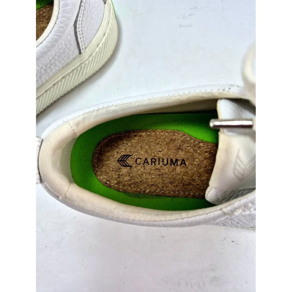 Cariuma OCA Low White Pebbled Leather Sneakers - Sustainable Comfort W6.5- M5